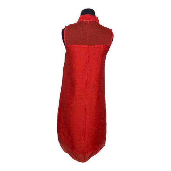 RACHEL ROY red sleeveless lined embellished collared shirt dress size 4 - Picture 2 of 12